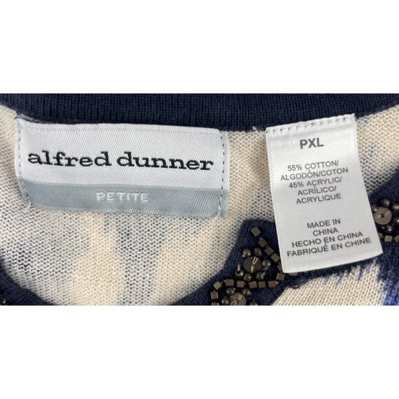 Alfred Dunner Petite PXL Animal Print Blue lightweight Sweater - Picture 3 of 4